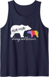 LGBT Gay Pride Shirts Mom Mama Bear for Moms Mama Bear Gay Pride Momma and Mom 2018 LGBTQ Tank Top - Navy Blue