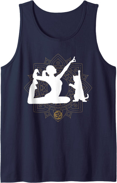 Yoga Cat Designs for Cat and Yoga lovers Funny Yoga with Cat and Mandala Namaste Yogi instructor Tank Top