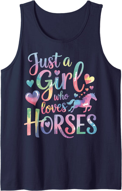 Girl Equestrian Horse Riding Just A Girl Who Loves Horses Tank Top