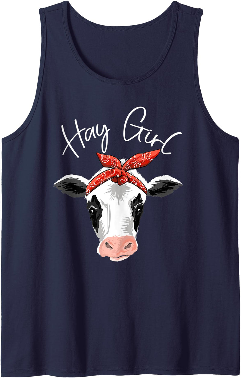 Awesome Domesticated Farming Animal Humor Outfit Hay Girl Farmer Funny Cattle Cow Farm Lovers Gift Women Kids Tank Top -