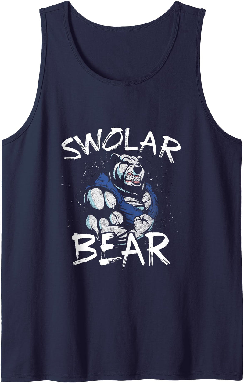 Training Polar Ice Bekleidung Nice polar bear fitness bodybuilder gun gifts - Swolar bear Tank Top - Navy Blue