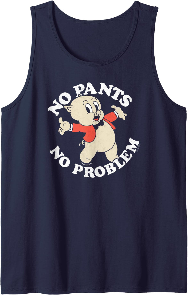 Looney Tunes Porky Pig No Pants Tank Top - Navy Blue
