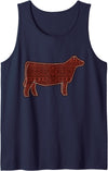 Heifer Cow Animal Stock Show Livestock Breeder Cute Aztec Show Heifer Mama Funny Stock Show Livestock Cow Tank Top - Navy
