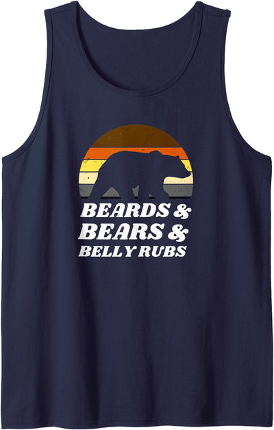 Beards & Bears & Belly Rubs Leather Daddy Bear LGBTQ Print Tank Top