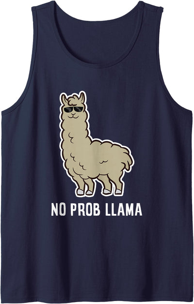 Funny Llamas Gifts Llama Gift No Probllama Llama With Sunglasses Tank Top