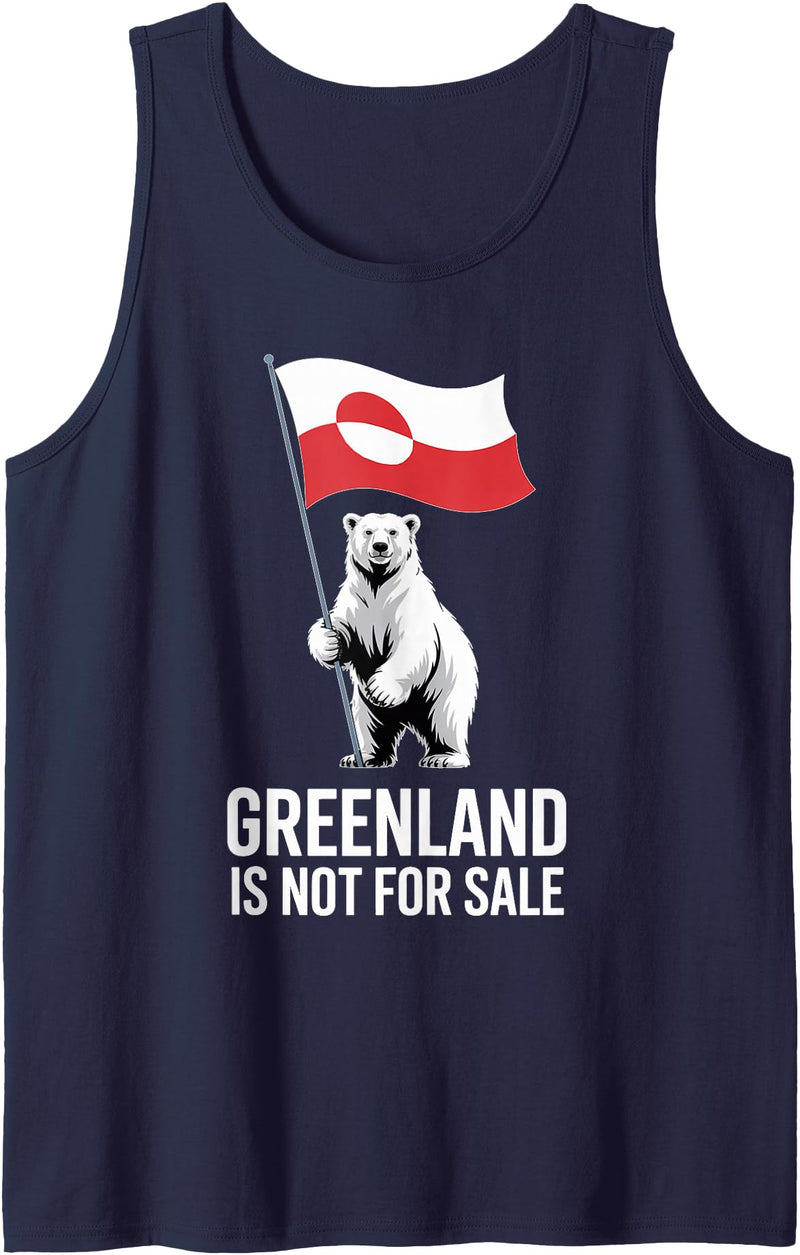Arctic Polar Bear Greenland Protest Greenland is Not for Sale Arctic Polar Bear Tank Top - Navy Blue