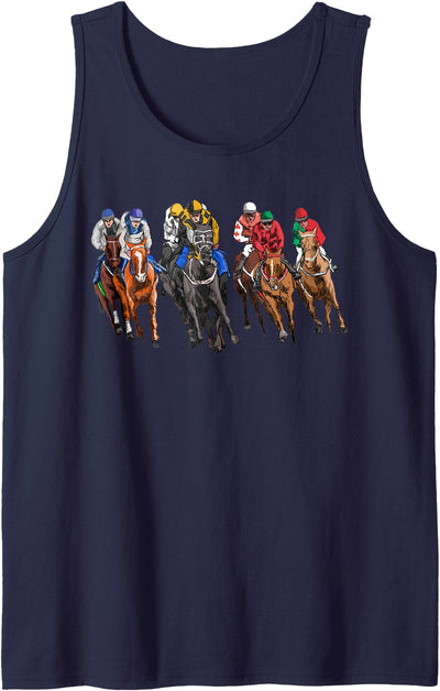 Cool Horseback Riding Rodeo For Kids Men Women Funny Horse Racing Jockey Racer Derby Rider Race Track Gifts Tank Top