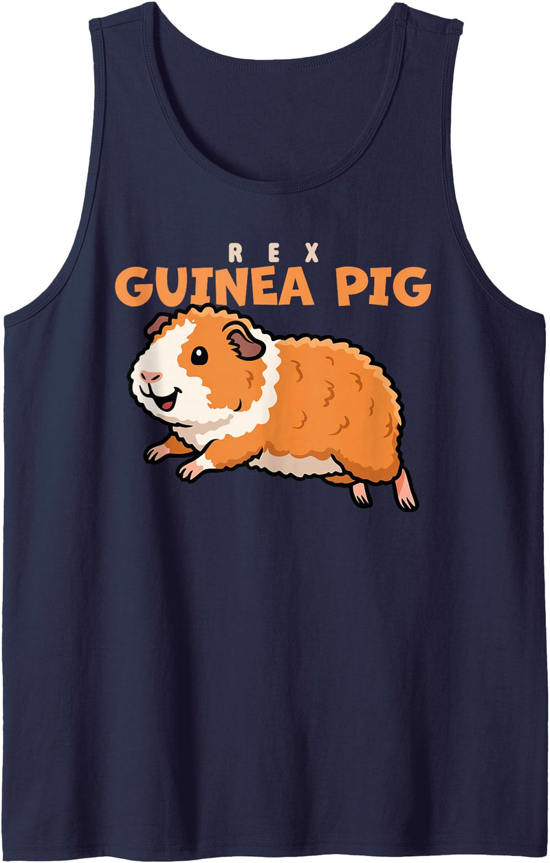 Guinea Pig Breeds Animal Cute Guinea Pigs DonaOnca Cartoon Rex Guinea Pig Animal Lover Cute Guinea Pigs Tank Top - Navy Blue