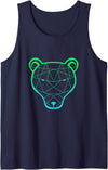 PV247 bear on the hunt Bear grizzly bear brown bear mighty bear paw hunter wild Tank Top - Navy Blue