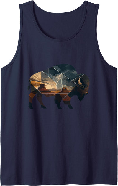 American Bison Wildlife Desert Landscape Buffalo Western Tank Top