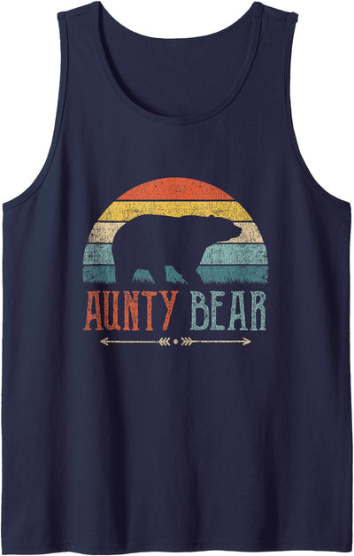 Aunty Bear Vintage Retro Aunt Present Auntie Tank Top
