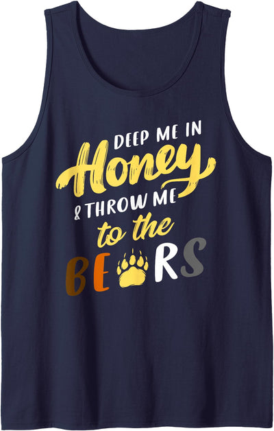 Mens Gay Bear Honey Pride Funny LGBT Tank Top