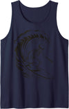 Surfer Surfboard Halloween Summer Skeleton Surfing Tank Top - Navy Blue