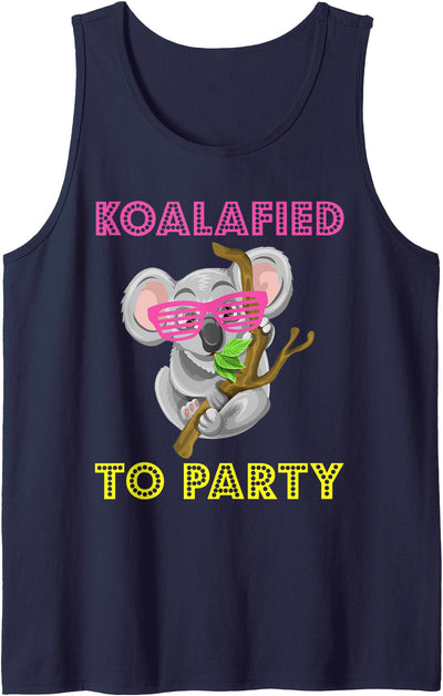 Koalafied to Party Koala Bear Funny Cute Animal Pun Tank Top