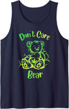don't care weed bear design don't care weed bear - 420 gifts for stoners - funny weed Tank Top - Navy Blue