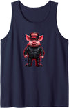 Jay Moe Design I Love Pigs! Fun, Funny, Bold, OINK, Sexy, Gay, Daddy Tank Top - Navy Blue