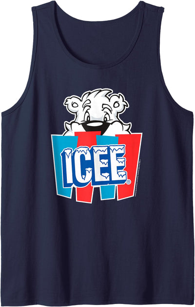 Bear Peeking Behind Logo Tank Top