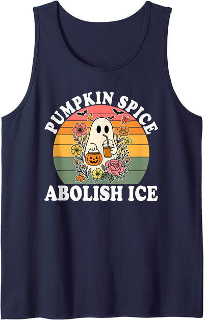 Pumpkin Spice Abolish Ice Design Pumpkin Spice Abolish Ice Halloween Design Tank Top
