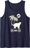 Lost Polar Bear, Island, and Plane Tank Top - Navy Blue