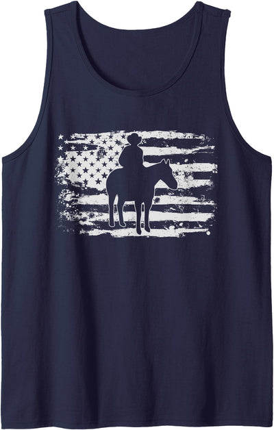 Retro & Retro USA Cowboy Rodeo Horse Riding Gift Tank Top