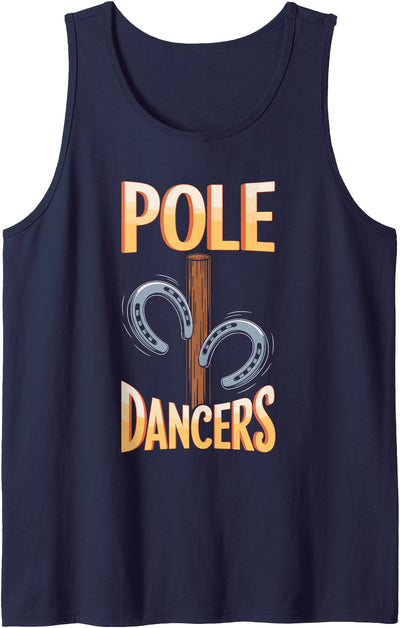 Tossing Horseshoe Pitching Game Horseshoe Thrower Mens Pole Dancers Horseshoes Throwing Horse Horseshoe Pitcher Tank Top