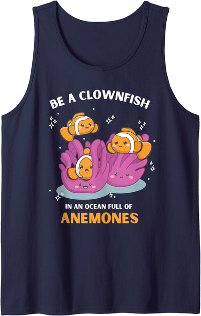 Saltwater Aquarium Clownfish & Coral Reef Sea Anemones Tank Top