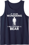 I Was Fighting A Bear Humor Designs Co. Funny Humour I Was Fighting A Bear Tank Top - Navy Blue