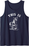 Funny Cow Toilet Tee This is Bullshit, Funny Cow Toilet, Humorous Cow Tank Top - Navy Blue