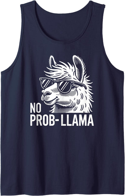 Animal Designs With Humor Outfits Funny Llama Alpaca Saying No Prob-Llama Tank Top