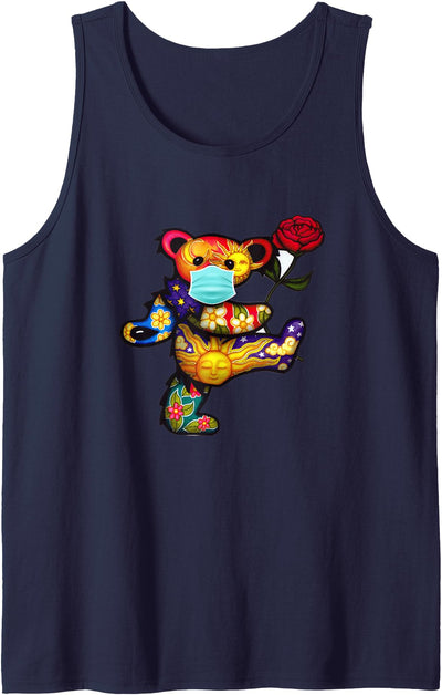 Dancing Bear Wearing Mask For Men and Women Tank Top
