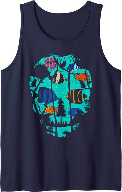 Ocean Nature Fish Lover Funny Skull Gifts Tank Top