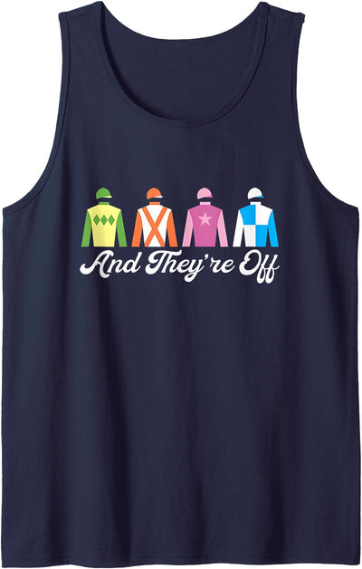 Horse Racing Derby Match Tee and They're Off Funny Horse Racing Derby Silks Jockey Tank Top