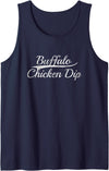 Retro Game Day Classic Bold Appetizer Aesthetic Buffalo Chicken Dip Vintage Inspired Varsity Style Graphic Tank Top - Navy