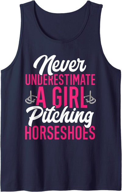 Horseshoes Gift & Throwing Horseshoes Apparel Horseshoe Pitching Horseshoes Girl Tank Top