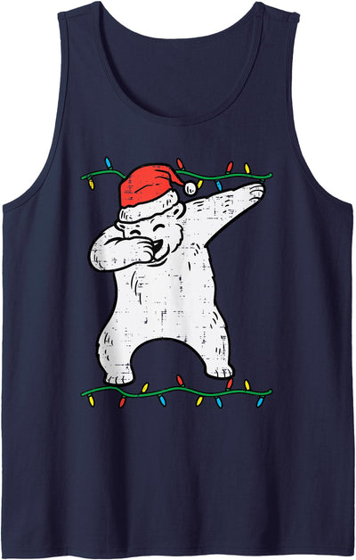 Dabbing Polar Bear Dab Xmas Christmas Boys Kids Girl Youth Tank Top