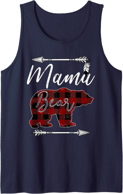 Mama Bear Mother's Day Gift Mom Mommy Buffalo Plaid Tank Top