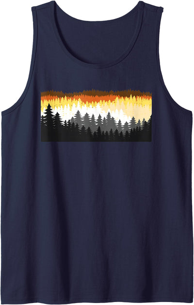LGBTQ Bear For Gay Pride Month - Forest Tree Gay Bear Tank Top