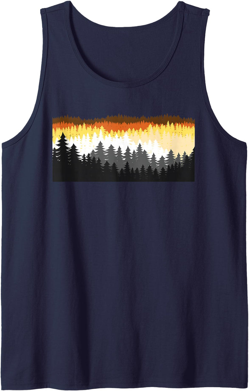 LGBT Pride - Bear Flag - Gay Bear Gift For Men LGBTQ Bear For Gay Pride Month - Forest Tree Gay Bear Tank Top - Navy Blue