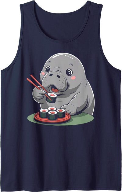 Manatee Sea Cow Lover Floaty Potato Ocean Cute Kawaii Tank Top