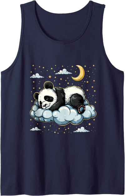 Panda Sleeping Moon Napping Sleep Panda Bear Sleepy Animal Tank Top