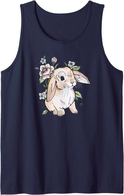 Watercolor Holland Lop Rabbit with Flowers Hoodie