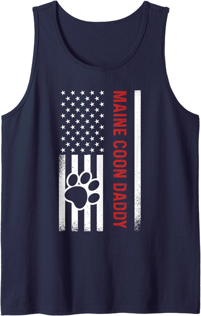 Maine Coon Cat Gift Cat Dad Father Maine Coon Tank Top