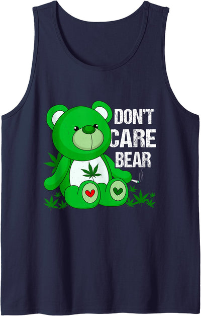 Weed Bear Herb Bear Don't Care Funny Bear Marijuana Cannabis Tank Top