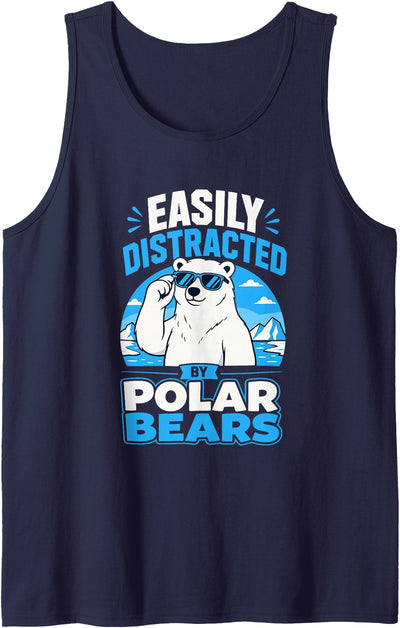 Easily Distracted By Polar Bears Tank Top