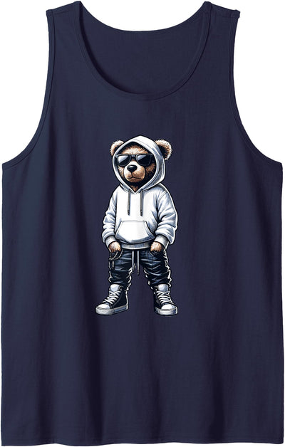 Graphic Teddy Bear Cool Bears Hip Hop Streetwear Colorful Tank Top