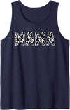 Mama Cow Animals Cute Mama Clothes Cool Mama Cow Print Black White Animal Cow Lover Tank Top - Navy Blue