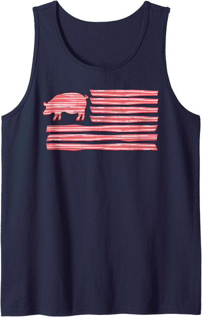 Sweet Salted Smoke Meaty Pig Flag Artwork Bacon Tank Top
