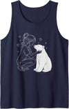 Polar Bear Art Animal Lovers Outfit Polar Bear Art Animal Memories for Women Girls Mom Tank Top - Navy Blue