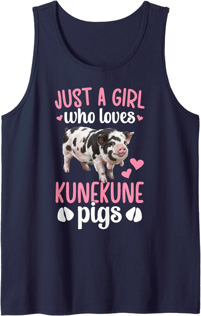 Girl Who Loves Kunekune Pigs Cute Kunekune Pig Lover Tank Top