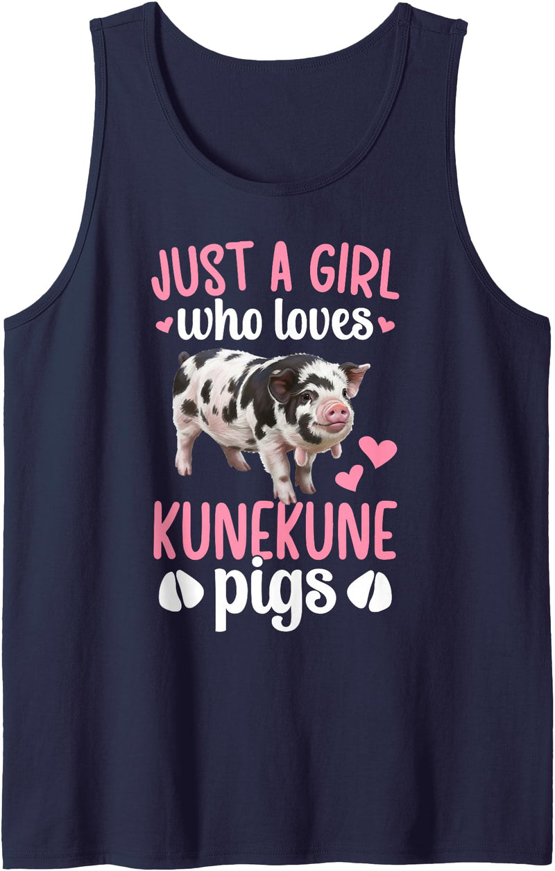 Kunekune Pigs For Kunekune Pig Girl Girl Who Loves Kunekune Pigs Cute Kunekune Pig Lover Tank Top - Navy Blue